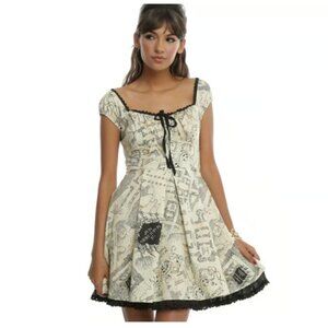 Hot Topic Harry Potter Marauders Map Corset Mini Dress Women's size L